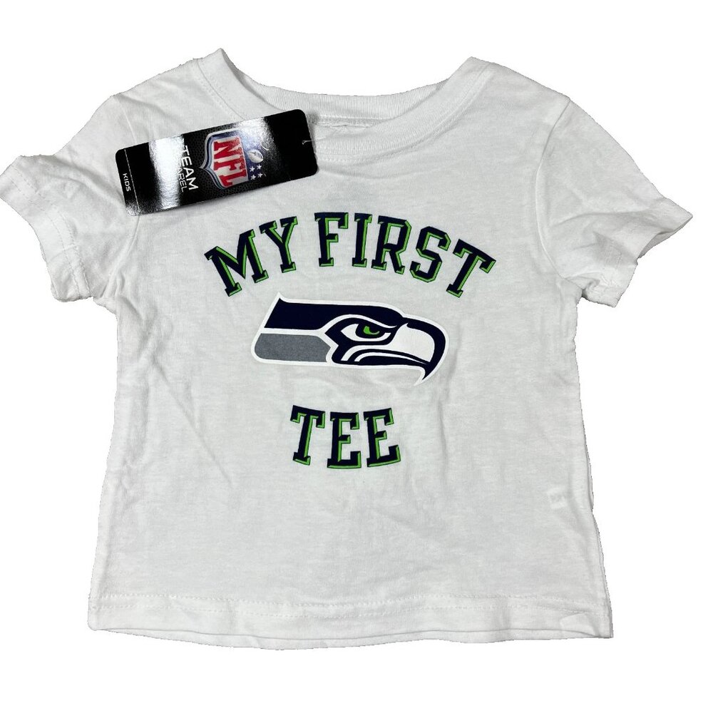 Outer Stuff Kids 12M White Seattle Seahawks Football Crew Neck My First Tee NWT